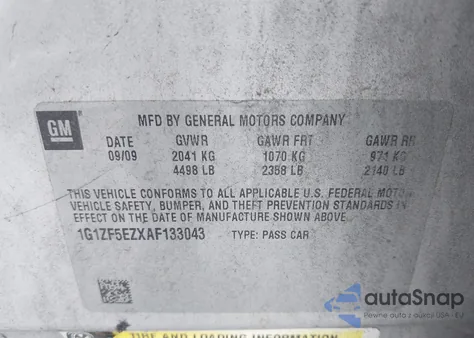 2010 Chevrolet Malibu Hybrid from USA, damaged, VIN 1G1ZF5EZXAF133043